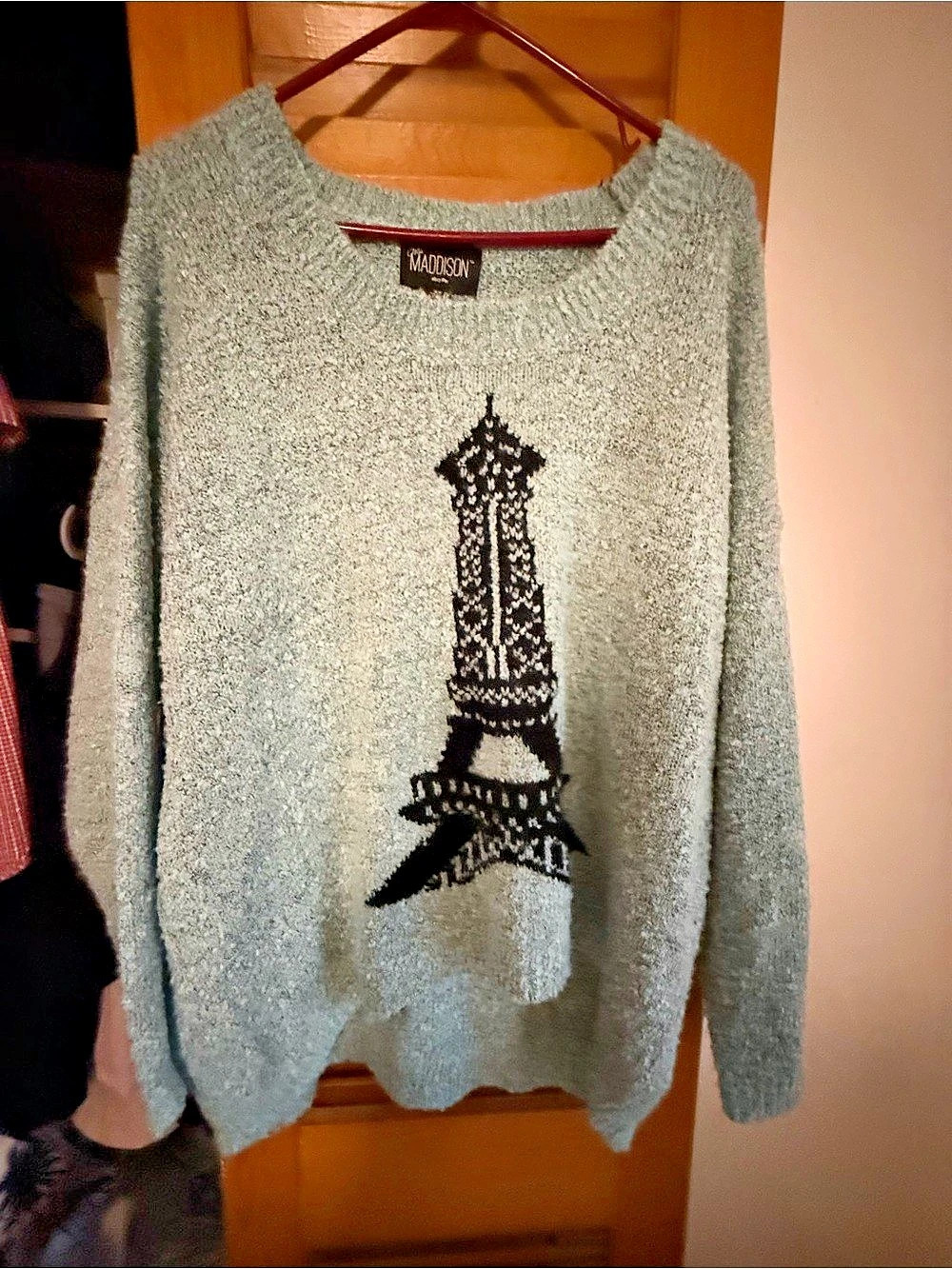 Maddison Eiffel Tower Graphic light blue Sweater